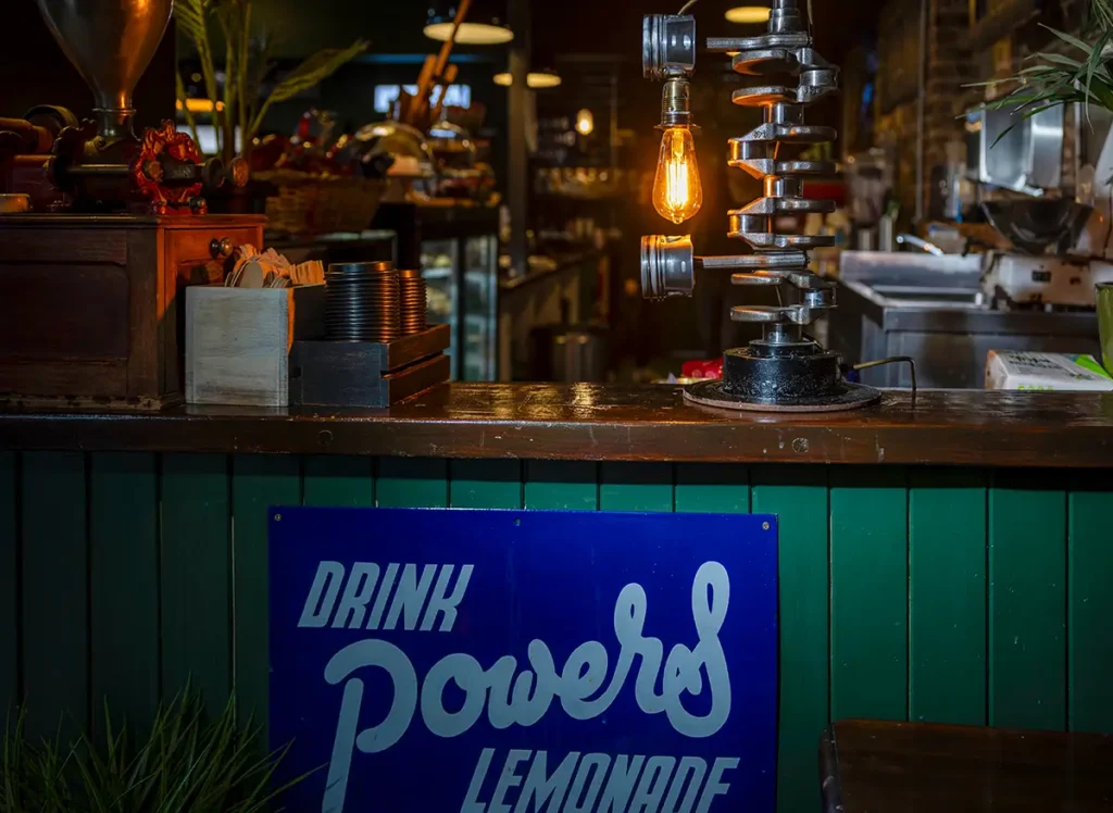 Cafe lamp long iron oak bespoke lamps waterford ireland